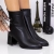 Botine dama cu toc negre din piele ecologica Onaya - Kalapod.net