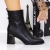 Botine dama cu toc negre din piele ecologica Onaya, 2 - Kalapod.net