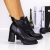 Botine dama cu toc negre din piele ecologica Onara - Kalapod.net