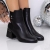 Botine dama cu toc negre din piele ecologica Atava - Kalapod.net