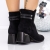 Botine dama cu toc negre din material sintetic Atava, 4 - Kalapod.net