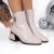 Botine dama cu toc bej din piele ecologica Atava - Kalapod.net
