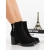 Botine dama cu toc negre din material textil Onaza - Kalapod.net
