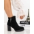 Botine dama cu toc negre din material textil Onaza, 2 - Kalapod.net