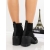 Botine dama cu toc negre din material textil Olana, 5 - Kalapod.net