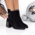 Botine dama negre din material sintetic Livona - Kalapod.net