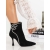 Botine dama cu toc negre din material textil Tamona, 2 - Kalapod.net