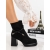 Botine dama cu toc negre din material textil Onyva, 2 - Kalapod.net