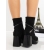 Botine dama cu toc negre din material textil Onyva, 5 - Kalapod.net