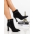 Botine dama cu toc negre din piele ecologica si material textil Lovona, 3 - Kalapod.net