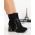 Botine dama cu toc negre din piele ecologica si material textil Amona - Kalapod.net