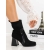 Botine dama cu toc negre din piele ecologica si material textil Amona, 2 - Kalapod.net