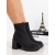 Botine dama cu toc negre din material sintetic Ayona - Kalapod.net