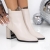Botine dama cu toc bej din piele ecologica Onaha - Kalapod.net