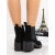 Botine dama cu toc negre din material textil Onava, 5 - Kalapod.net