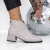 Botine dama cu toc gri din piele ecologica Navira, 2 - Kalapod.net