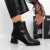 Botine dama cu toc negre din piele ecologica Meriva, 2 - Kalapod.net