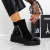 Botine dama cu toc negre din piele ecologica si material textil Ianara, 2 - Kalapod.net