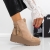 Botine dama cu toc bej din piele ecologica si material textil Ianara, 2 - Kalapod.net