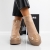 Botine dama cu toc bej din piele ecologica si material textil Ianara, 3 - Kalapod.net