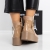 Botine dama cu toc bej din piele ecologica si material textil Ianara, 5 - Kalapod.net