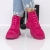 Ghete dama cu platforma fucsia din material textil Nerida, 3 - Kalapod.net