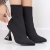 Botine dama cu toc negre din material textil Deova - Kalapod.net
