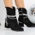 Botine dama cu toc negre din material textil Onyava - Kalapod.net
