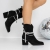 Botine dama cu toc negre din material textil Onyava, 3 - Kalapod.net