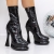 Botine dama cu toc negre din piele ecologica lacuita Nereda, 2 - Kalapod.net