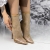 Botine dama cu toc bej din material sintetic Carada, 4 - Kalapod.net