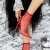 Botine dama cu toc rosii din material sintetic Carada - Kalapod.net