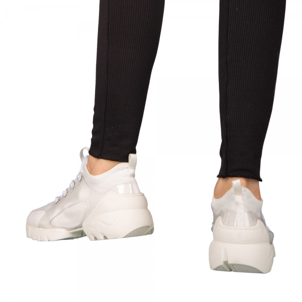 Pantofi sport dama albi material textil Sonia, 4 - Kalapod.net