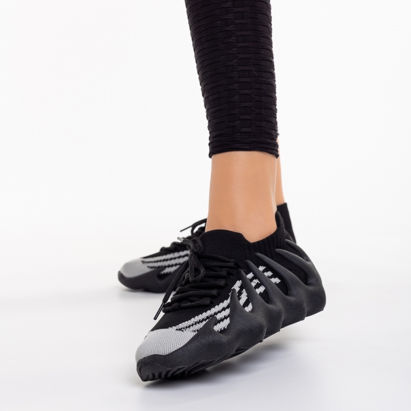 Pantofi sport dama negri din material textil Nelly, 6 - Kalapod.net