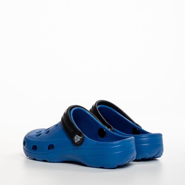 Papuci copii albastri deschis din material sintetic Ismael, 3 - Kalapod.net