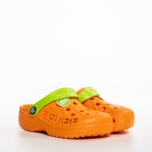 Papuci copii portocalii din material sintetic Harvey, 4 - Kalapod.net