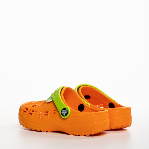 Papuci copii portocalii din material sintetic Harvey, 3 - Kalapod.net