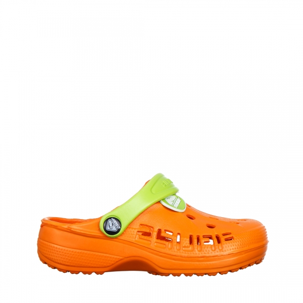 Papuci copii portocalii din material sintetic Harvey, 2 - Kalapod.net