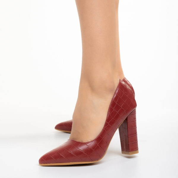 Pantofi dama rosii din piele ecologica Reigna, 4 - Kalapod.net