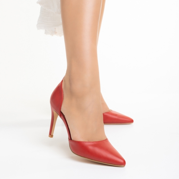 Pantofi dama rosii din piele ecologica Tabitta, 3 - Kalapod.net