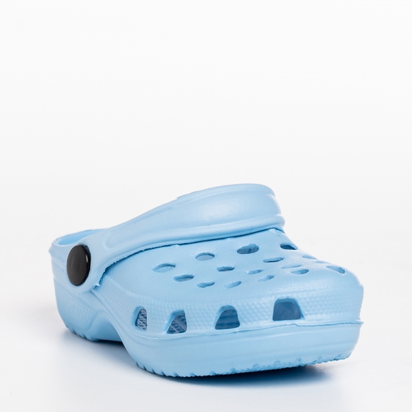 Papuci copii albastri deschis din material sintetic Gigi, 2 - Kalapod.net