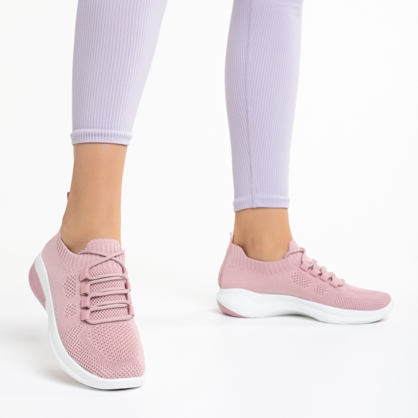 Pantofi sport dama roz din material textil Latifa, 3 - Kalapod.net