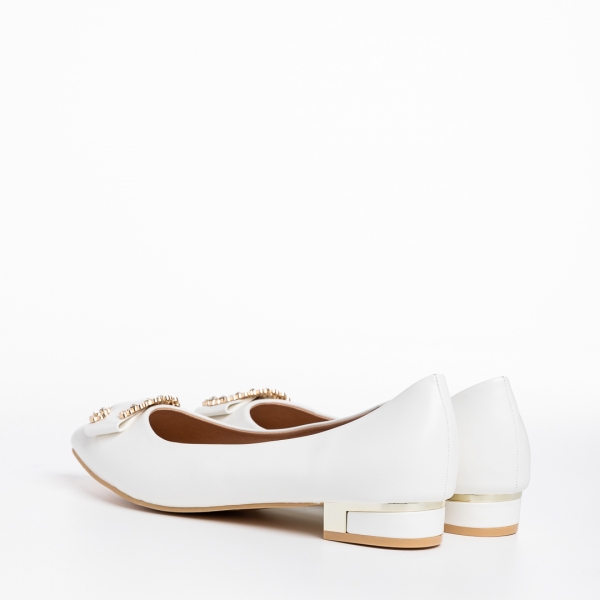 Pantofi dama albi din piele ecologica Palma, 4 - Kalapod.net