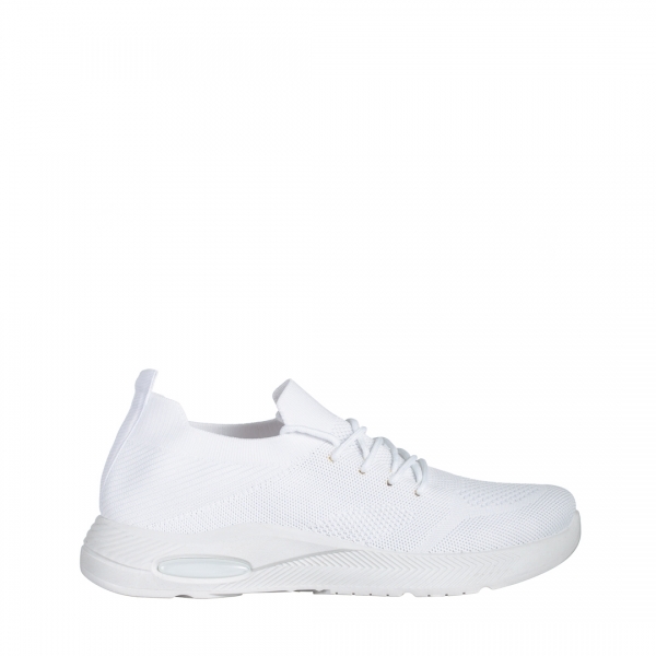 Pantofi sport dama albi din material textil Ricarda, 2 - Kalapod.net