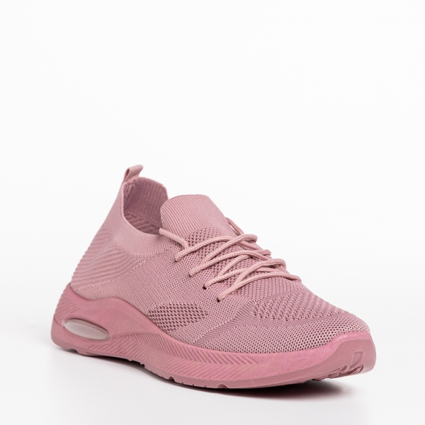Pantofi sport dama roz din material textil Ricarda, 3 - Kalapod.net