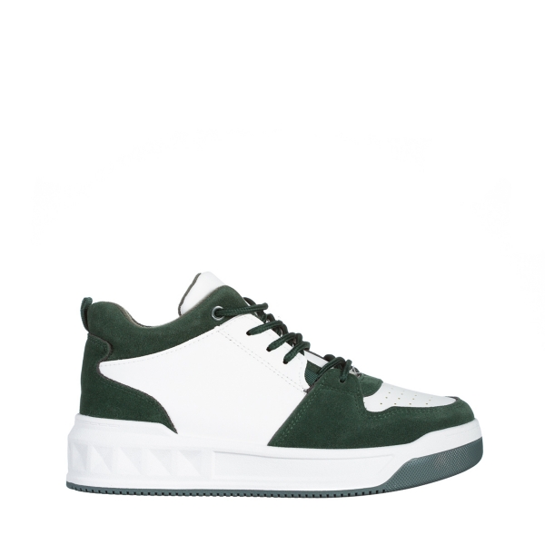 Pantofi sport dama verzi cu alb din piele ecologica Mandy, 2 - Kalapod.net