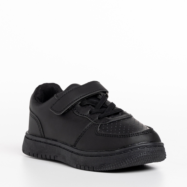 Pantofi sport copii negri din piele ecologica Ponty, 3 - Kalapod.net
