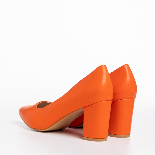 Pantofi dama portocali din piele ecologica Rissa, 4 - Kalapod.net