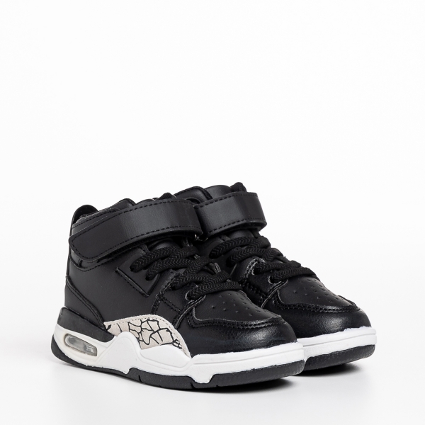 Pantofi sport copii negri din piele ecologica Jaxon, 3 - Kalapod.net