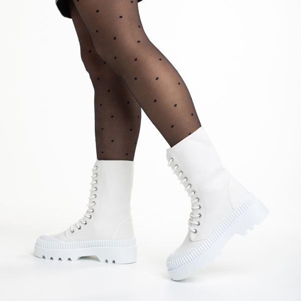 Pantofi sport dama albi din material textil Indira, 4 - Kalapod.net